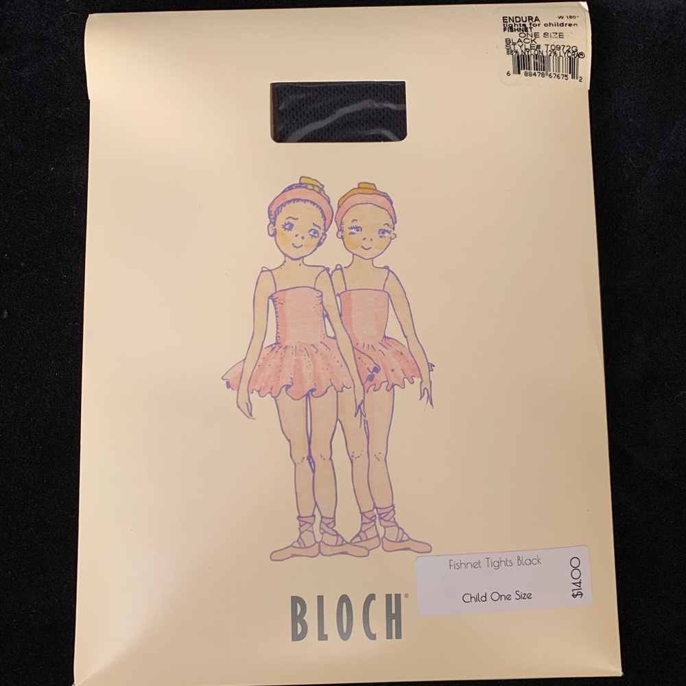 BLOCH Endura Girls Fishnet Footed Tights BLACK